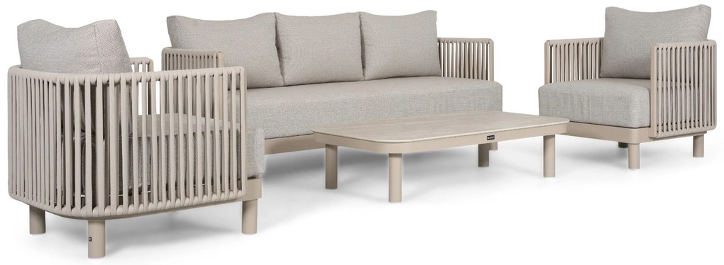Stoel en Bank Loungeset 5 personen Rope Zand/Beige Lifestyle Garden Furniture Solento