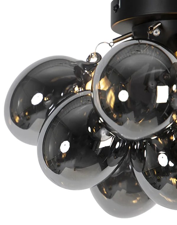 Smart plafondlamp zwart met smoke glas 3-lichts incl Zigbee G9 - Uvas