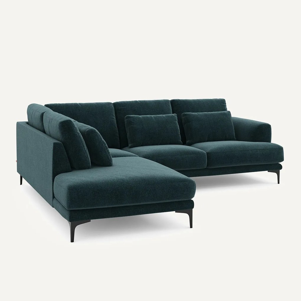 Hoekbank links fluweel chenille Marsile