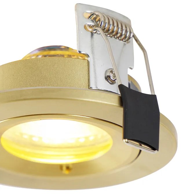 Buitenlamp Set van 6 Moderne inbouwspot goud rond IP44 - Xena GU10 IP44 Buitenverlichting Lamp