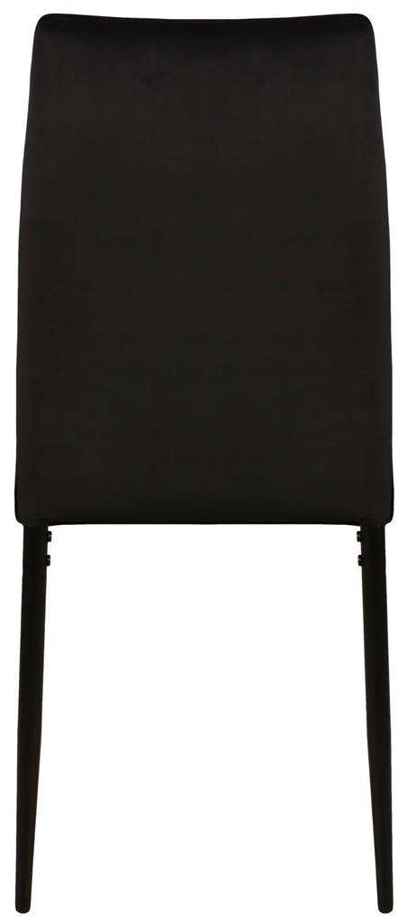 Stoel ATENA zwart (stof Bluvel 19) - modern, gestoffeerd, fluweel, voor woonkamer, eetkamer, kantoor, keuken