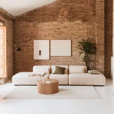 3-delige Modulaire Bank Met Dubbele Chaise Longue Fogler Teddystof Crème Beige - Sklum