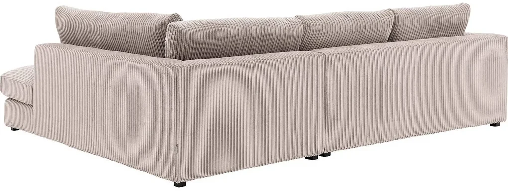 Goossens Bank Ravenia bruin, stof, 2,5-zits, stijlvol landelijk met chaise longue rechts