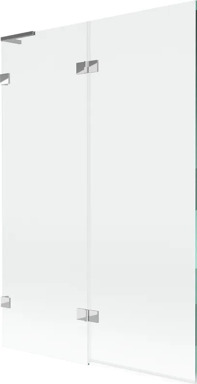 Mexen Lunar L badwand 2-delig links 120 x 150 cm, transparant, chroom - 897L-120-100-01-00-L