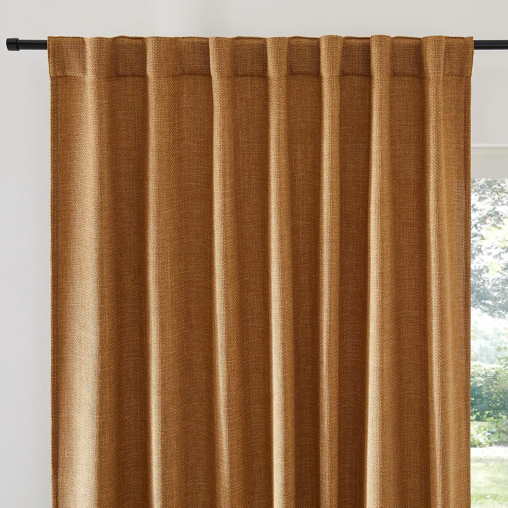 Gordijn met gevlochten afwerking en verborgen lussen Montego