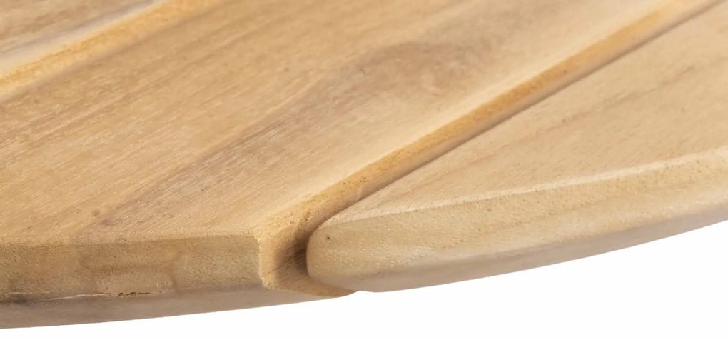 4 Seasons Outdoor Verdi loungetafel latte met rond teak blad Ø 73 cm SALE Loungetafel   beige weerbestendig