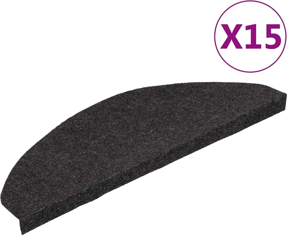 vidaXL Trapmatten zelfklevend 15 st 65x22,5x3,5 cm zwart