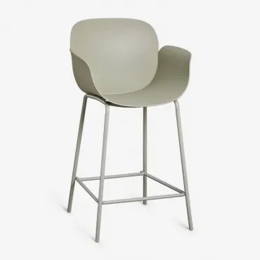 Lynette Hoge Kruk Van Polypropyleen En Staal ↑65 Cm & Bamboe Groen - Sklum