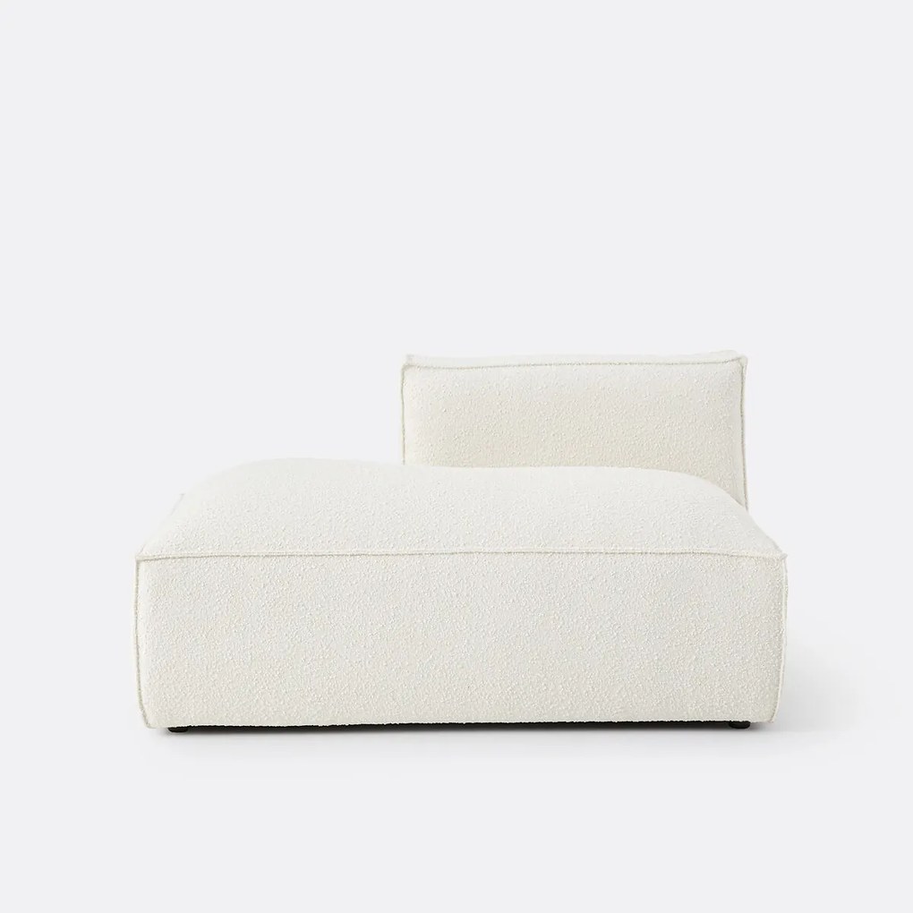 Links chaise longue-element voor modulaire bank, bouclé stof, Seven