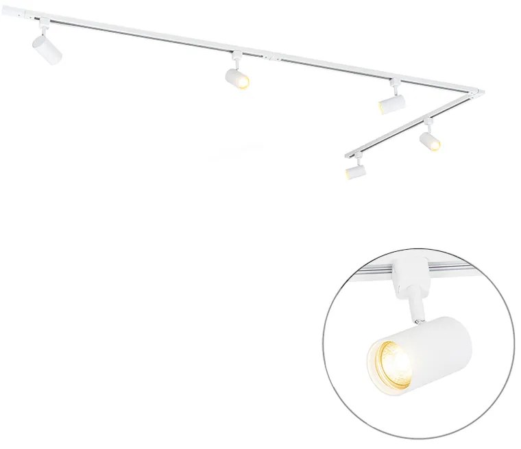 Smart railsysteem wit 1-fase 5-lichts incl. Wifi GU10 - Iconic Jeana Modern GU10 Binnenverlichting Lamp