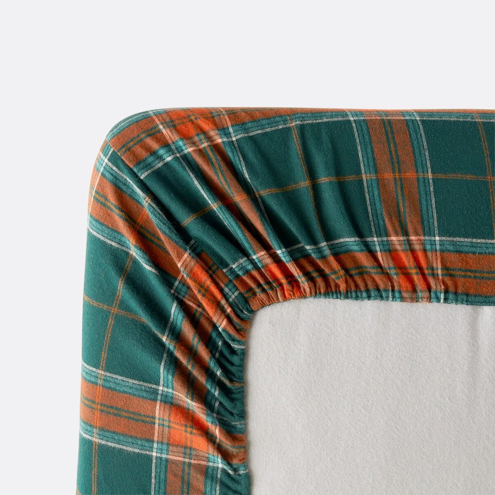 Hoeslaken flanel, omslag 30 cm, geruit, JORASSES