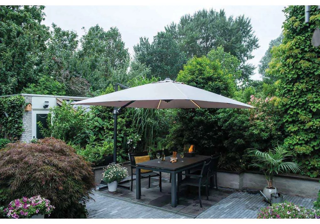 Garden Impressions Hawaii zweefparasol Lumen LED 300x300 cm - zand