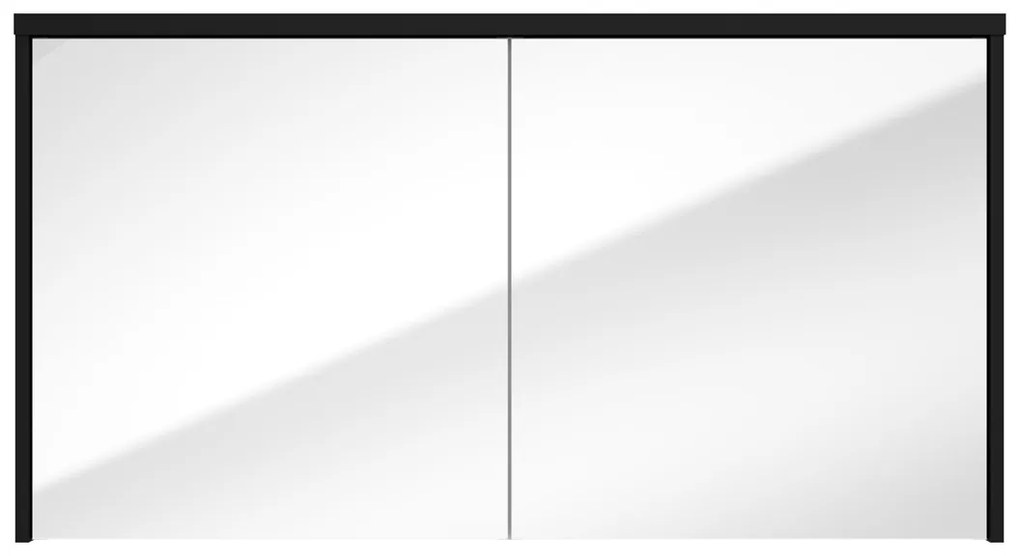 Fontana Basic spiegelkast 117cm met 2 deuren zwart mat