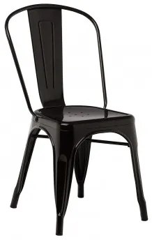 Set Van 4 Stapelbare Stoelen In Staal Lix Zwart - Sklum