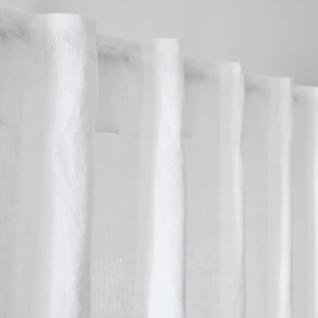 Gordijn in gewassen linnen met verdekte lussen, radiator, Onega