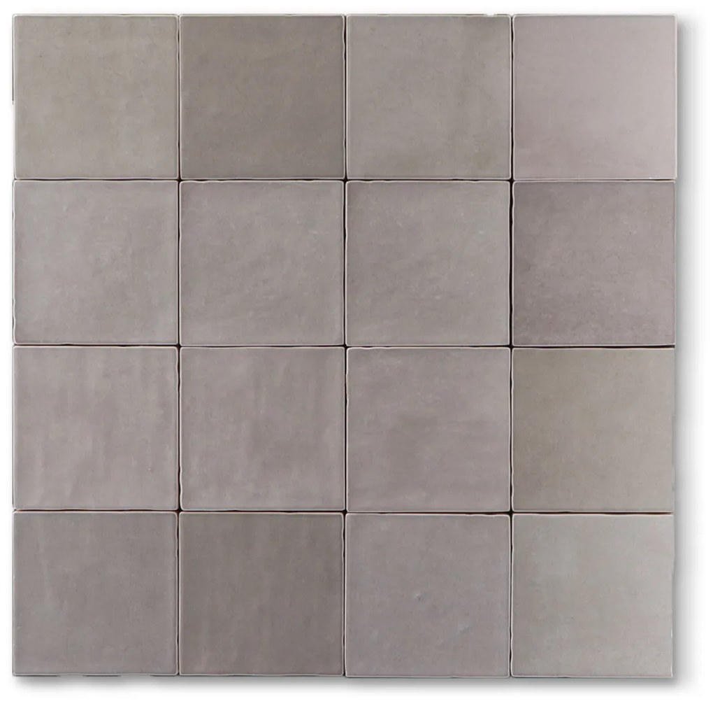 Hoogglans Handvorm Wandtegel 10x10 Cm Alexand Grijs RBT101