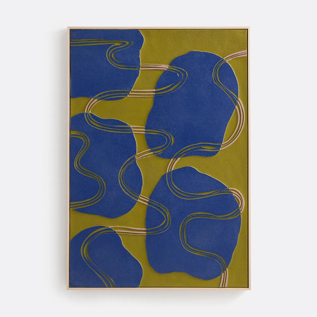 Beschilderd doek, abstract motief, 70 x 100 cm, Notton