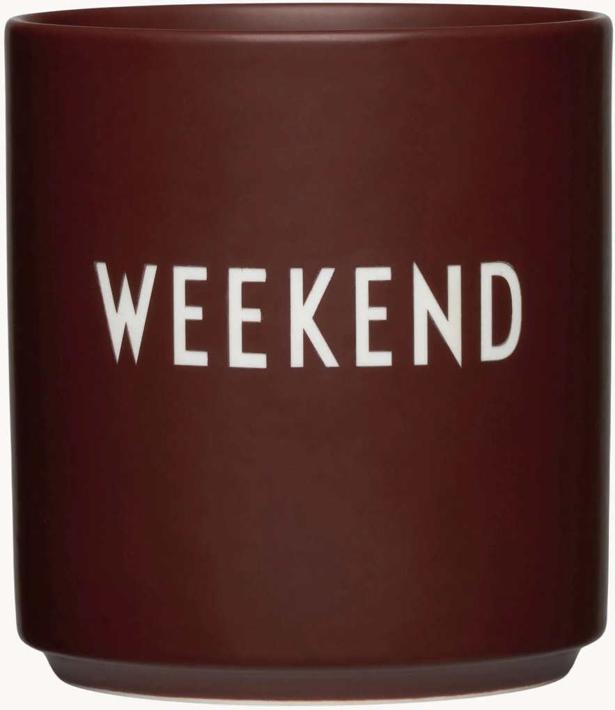 Kopje Favourite Weekend met opschrift