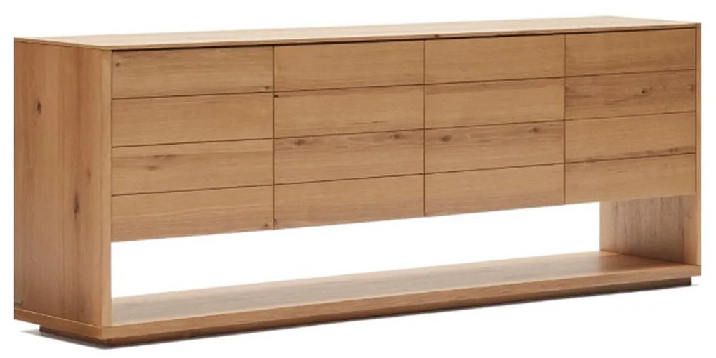 Kave Home Alguema Eiken Dressoir Met Deuren En Open Vak 200 Cm - 200x40x74cm.