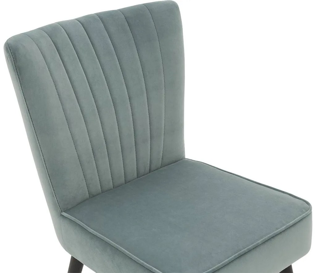 Goossens Eetkamerstoel Rob groen velvet stof leuning, urban industrieel