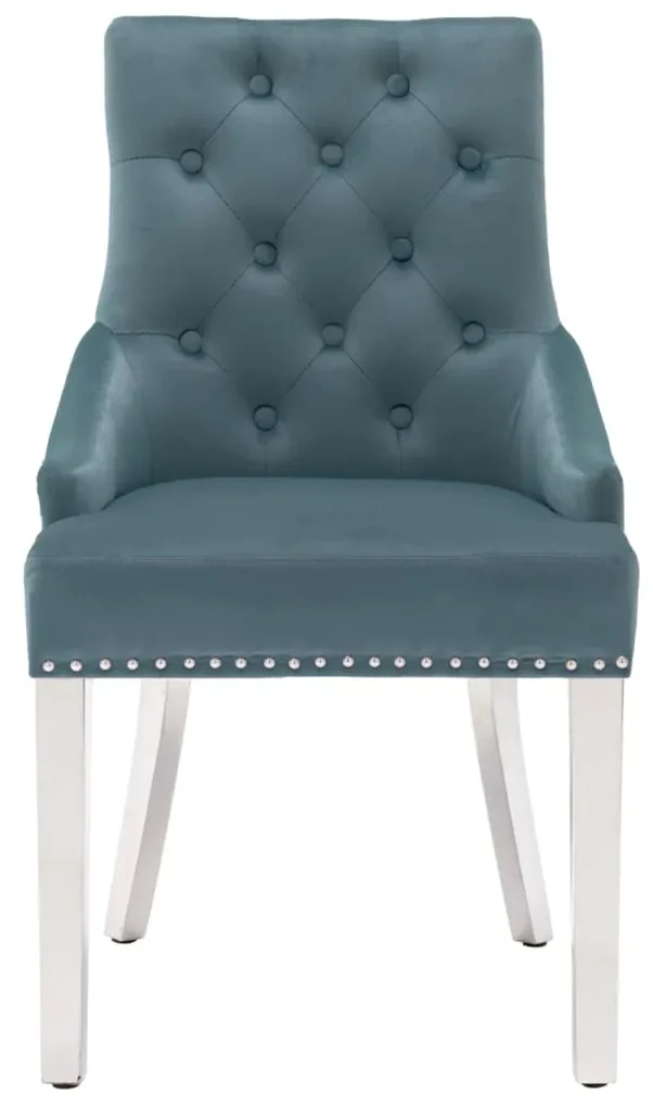 vidaXL Eetkamerstoel fluweel blauw