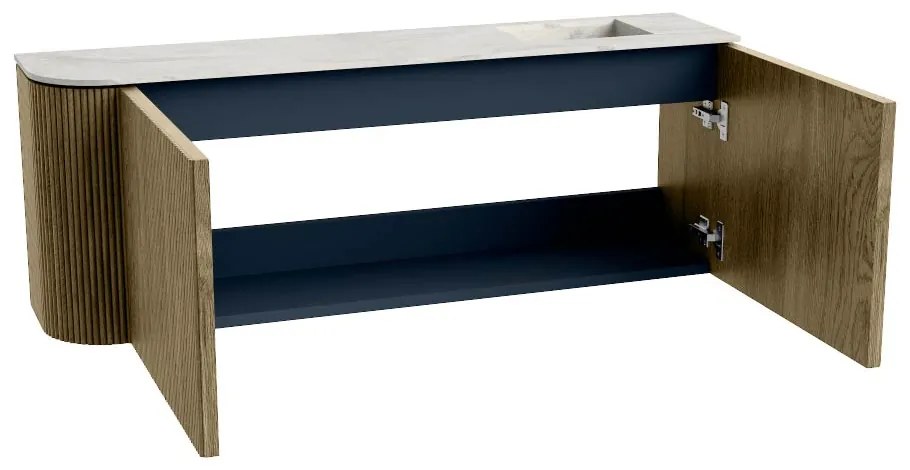 Mondiaz Joya DLux 110cm toiletmeubel ronding links dusk met wastafel faye rechts 1 kraangat ostra