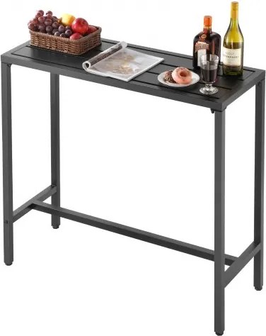 VEVOR Bartafel, 1000 x 375 x 980 mm, Bistrotafel, Hoge tafel met metalen frame, Rechthoekige eettafels, Keukentafel, Bartafel, Feesttafel, Tuinmeubelen voor balkon, Tuin, Zwembad
