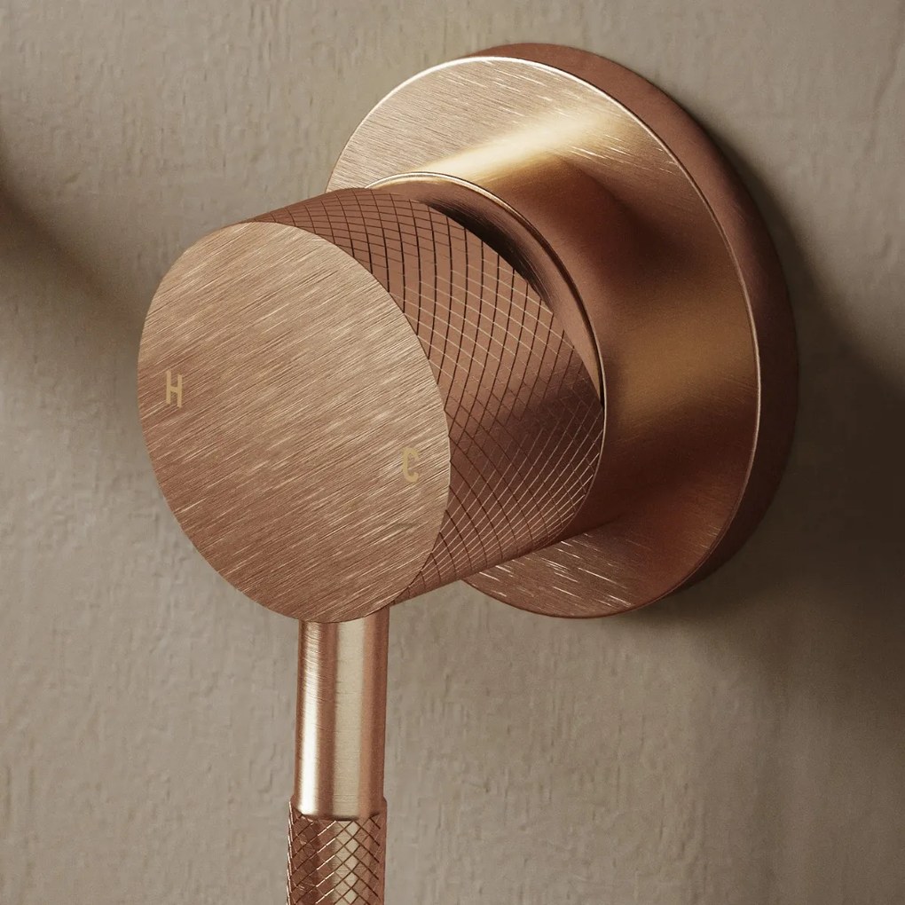 Saniclear Copper Curved inbouw wastafelkraan geborsteld koper
