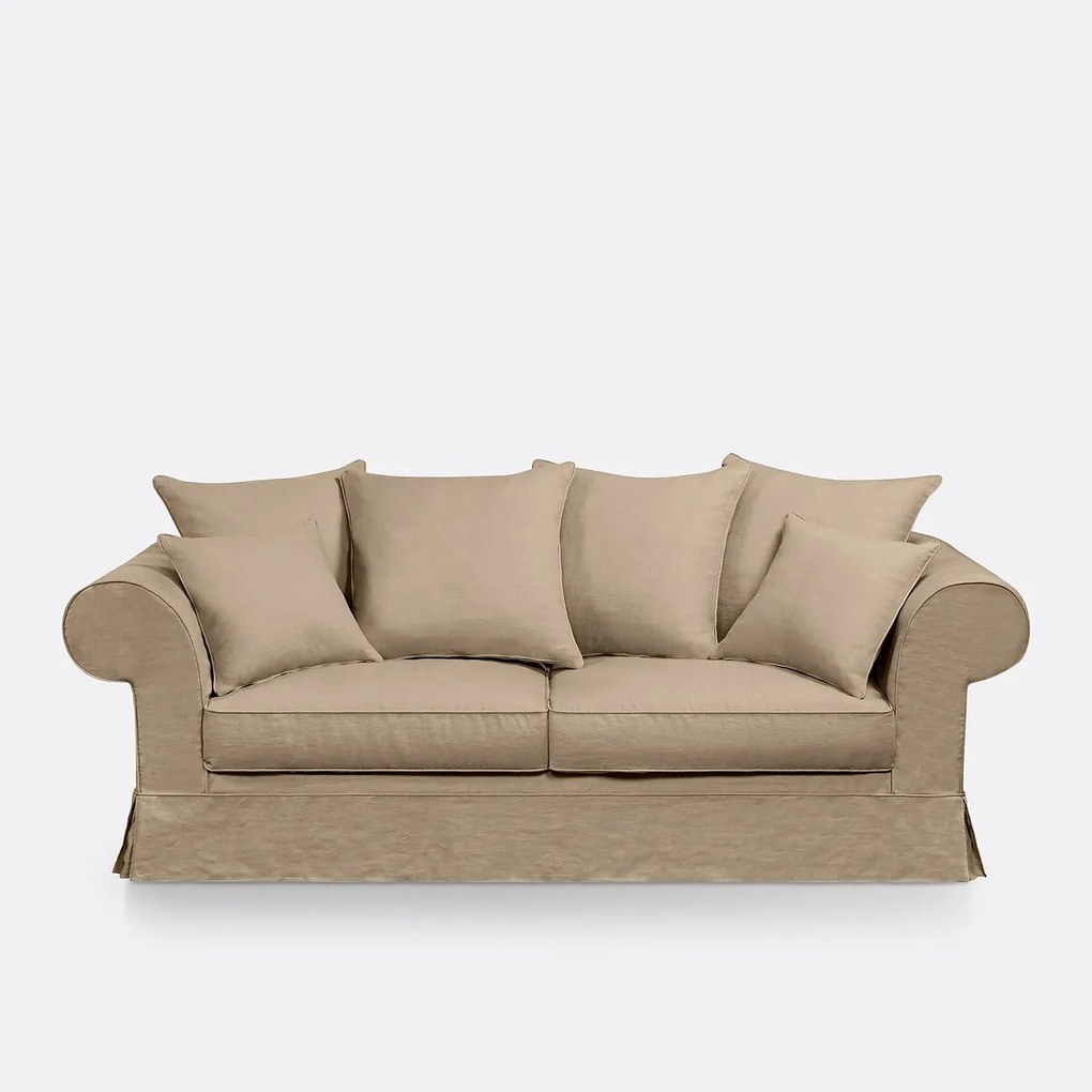 Bank 2-, 3- of 4-zits, afneembare hoes, in dik linnen, superieur comfort, ADELIA