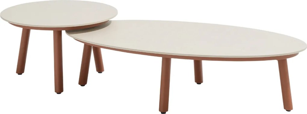 Taste by 4 Seasons Salute salontafel Spicy met rond keramisch tafelblad Ø 60 cm (H 35 cm) Loungetafel beige weerbestendig