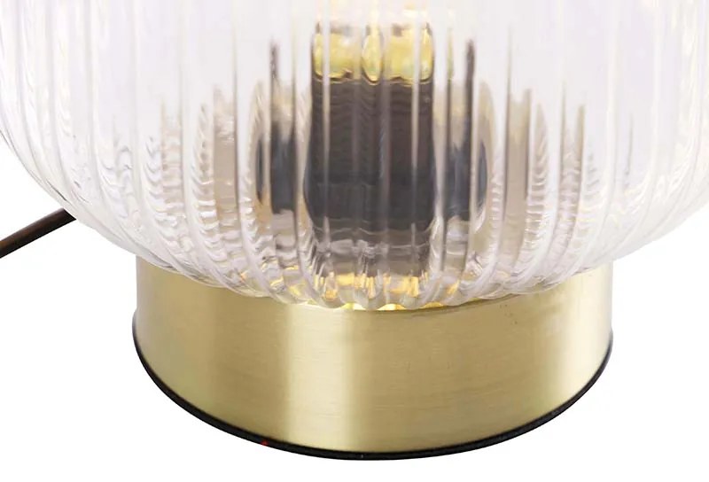 Art Deco tafellamp messing met glas - Karel