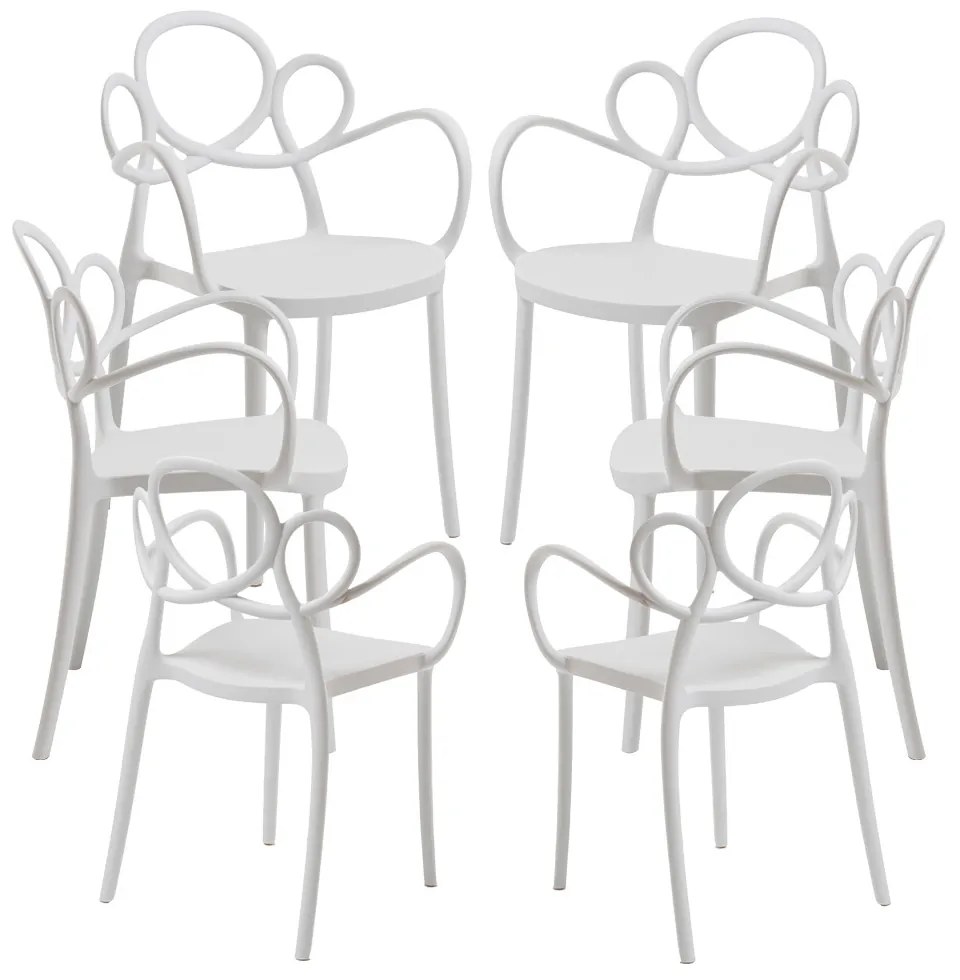 Pack 6 Sky Stoel met Armleuningen