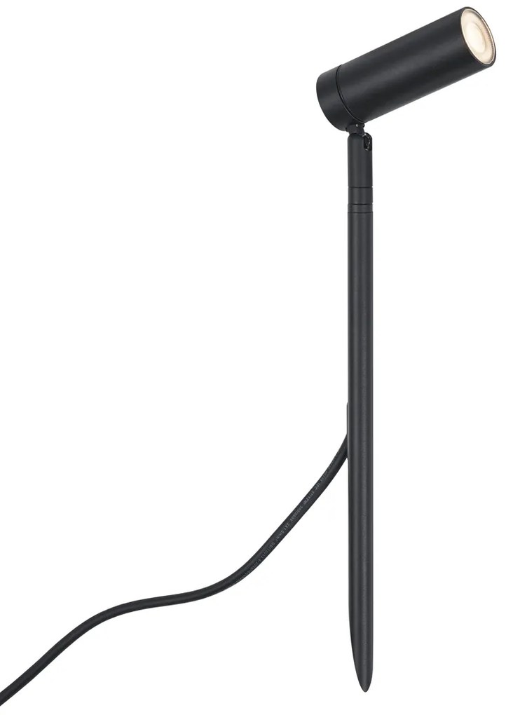 Prikspot zwart 40cm incl. LED verstelbaar IP65 incl. snoer en stekker - Carl