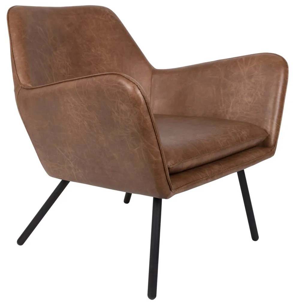 Lederen Retro Fauteuil Bruin