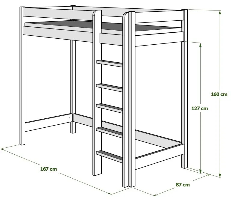 Kinderen Blauw Hoogslaper - Bobby Voor Kinderen Kinderen Junioren 5059914014103 Children's Beds Home, 160x80, Geen Children's Beds Home Dennenhout