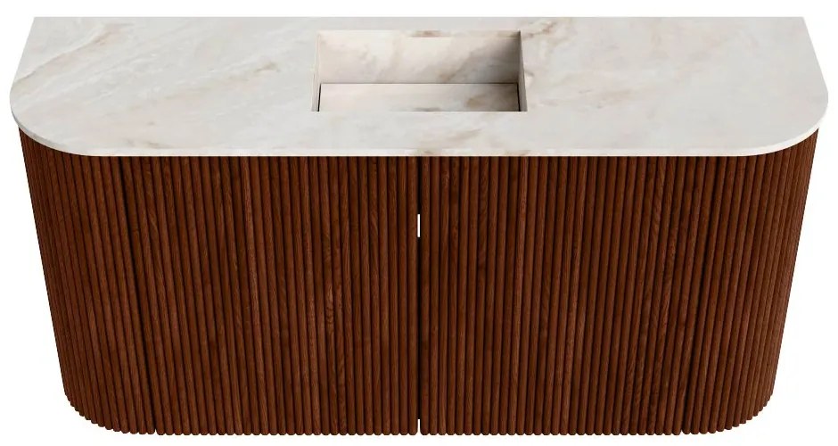 Mondiaz Joya DLux 85cm toiletmeubel ronding links/rechts ruby met wastafel faye midden zonder kraangat frappe