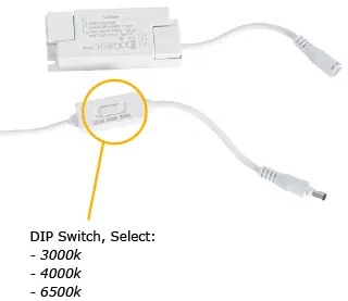 Inbouw LED-paneel wit langwerpig incl. LED 3000K - 6500K met dipswitch - Seagal