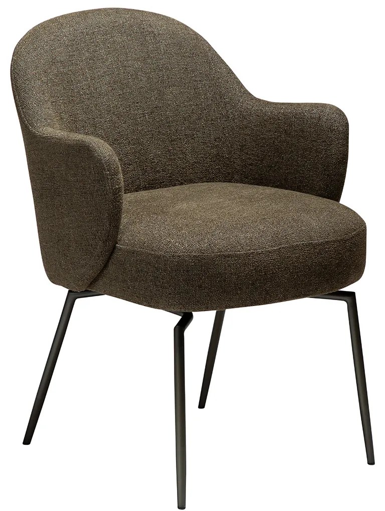 Dan-Form Bae Swivel Luxe Eetkamerstoel Draaibaar Olijfgroen Boucle
