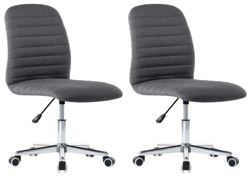 vidaXL Eetkamerstoelen 2 st stof donkergrijs