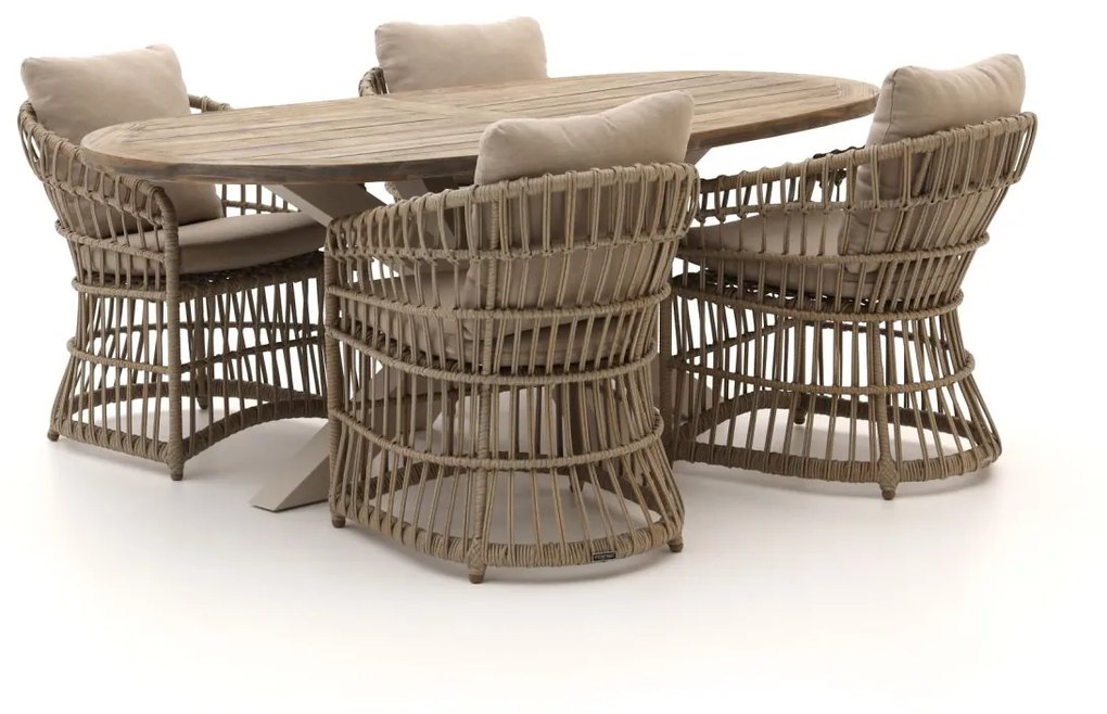 Diningset Intenso  | 4 personen | Tuinset wicker (vlechtwerk) | 5-delig | Kees Smit Tuinmeubelen