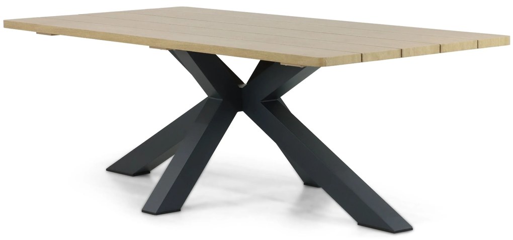 Tuinset 6 personen 220 cm Aluminium/textileen Grijs Hartman Sitges/Azzurro