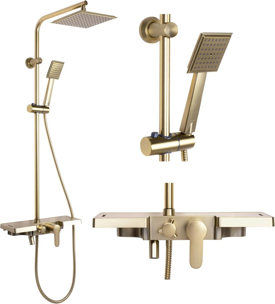 Doucheset REA Bravo Gold Brush