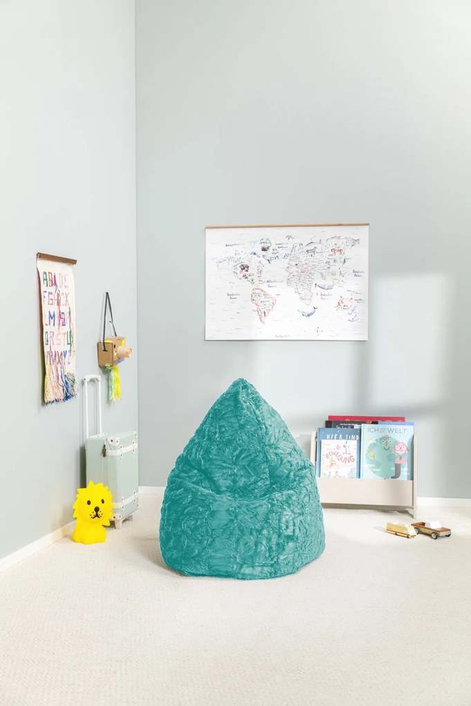 Kinder Zitzak BeanBag Fluffy L - Turquoise