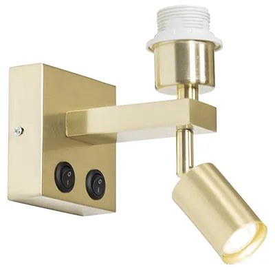 Moderne wandlamp messing met leeslamp - Brescia