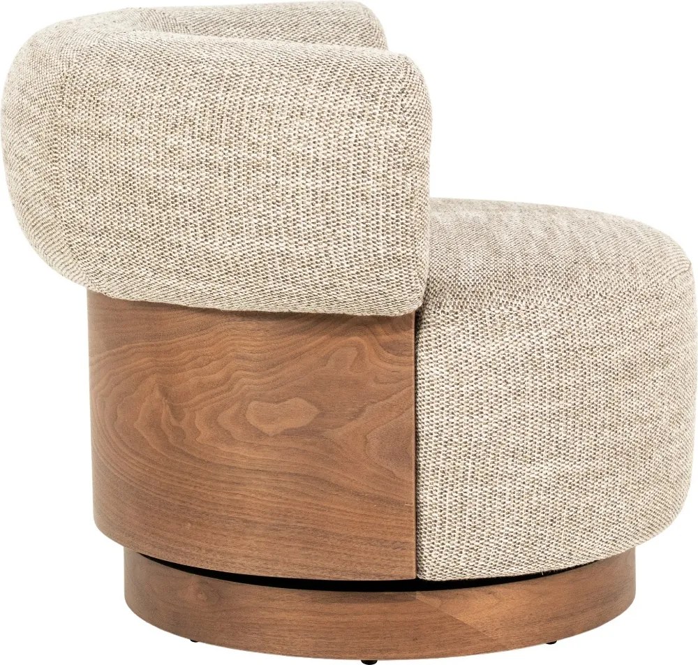 Fauteuil Met Hout Draaibaar Taupe