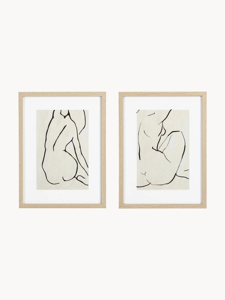 Posters Refined met houten lijst, 2-delig