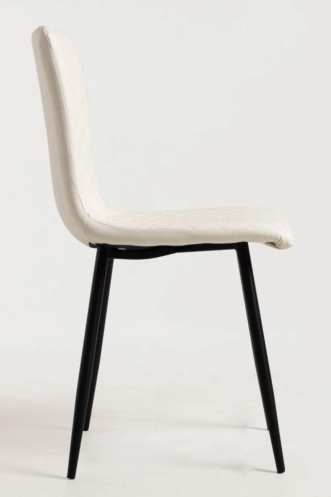 Set 4 Rom Kunstlederen Stoelen