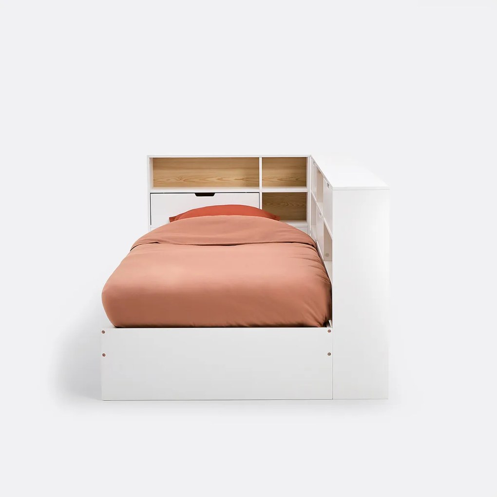 Bed met lade, opberging en lattenbodem Yann