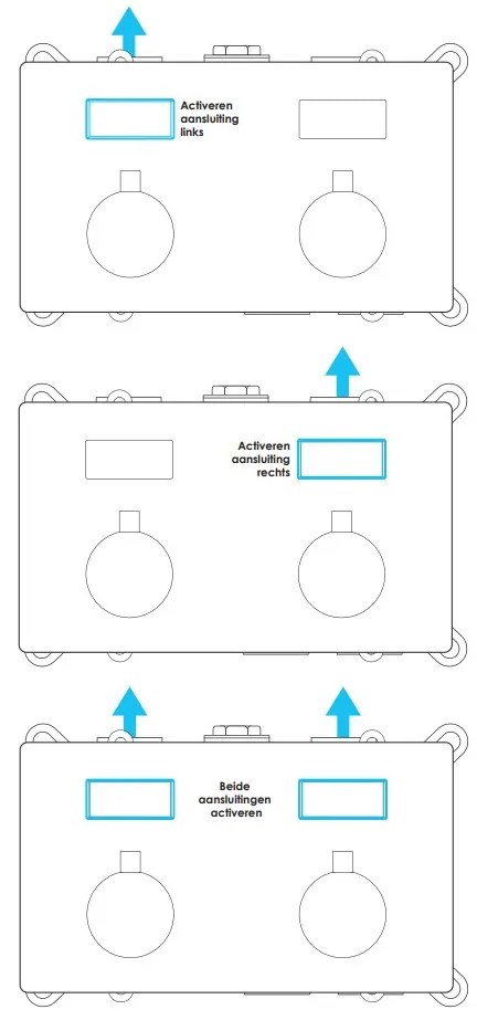 Brauer Brushed Edition 2-weg inbouwthermostaat met drukknoppen RVS geborsteld PVD