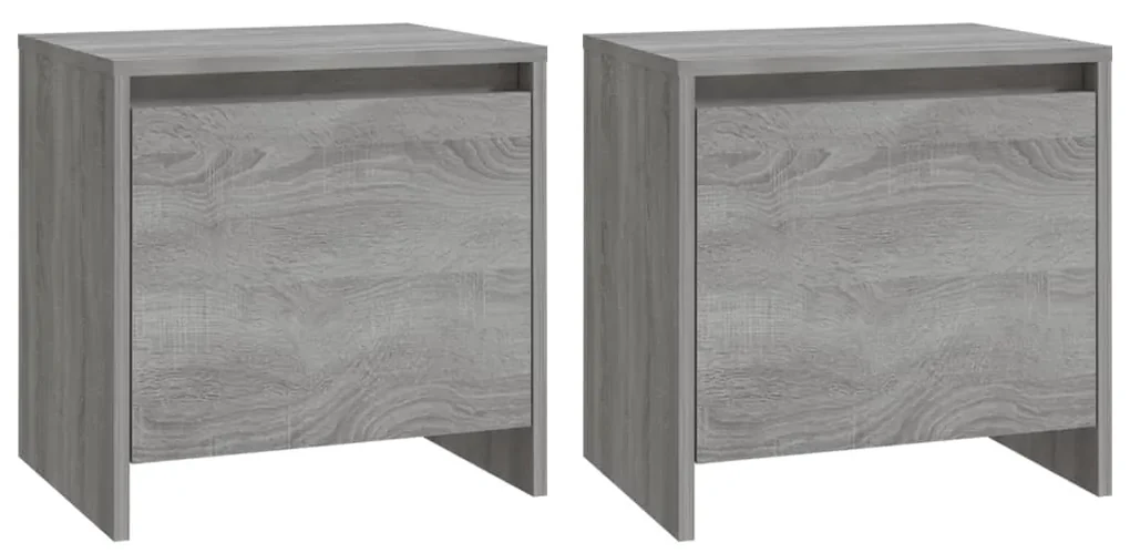 vidaXL Nachtkastjes 2 st 45x34x44,5 cm spaanplaat grijs sonoma eiken
